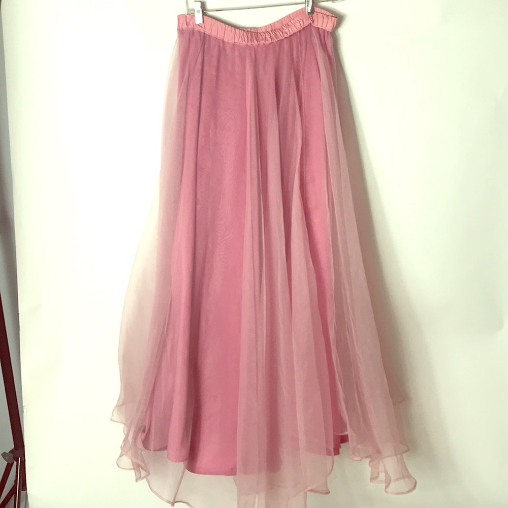 Beautiful flowing satin skirt with elastic waist